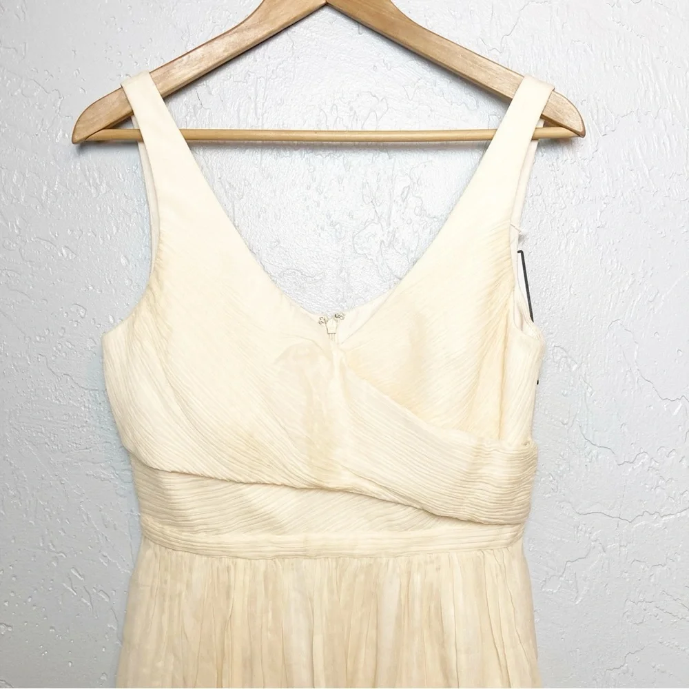 J. Crew Champagne Heidi Silk Chiffon Dress 6